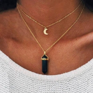 Double-layer Moon Bullet Halsband För Kvinnor