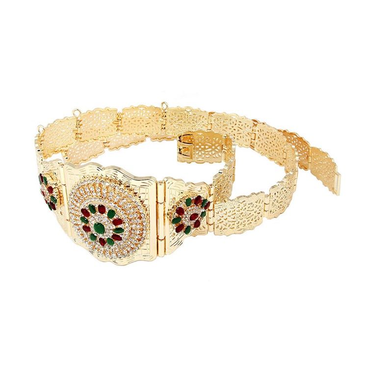 Ethnic Diamond Metal Belt