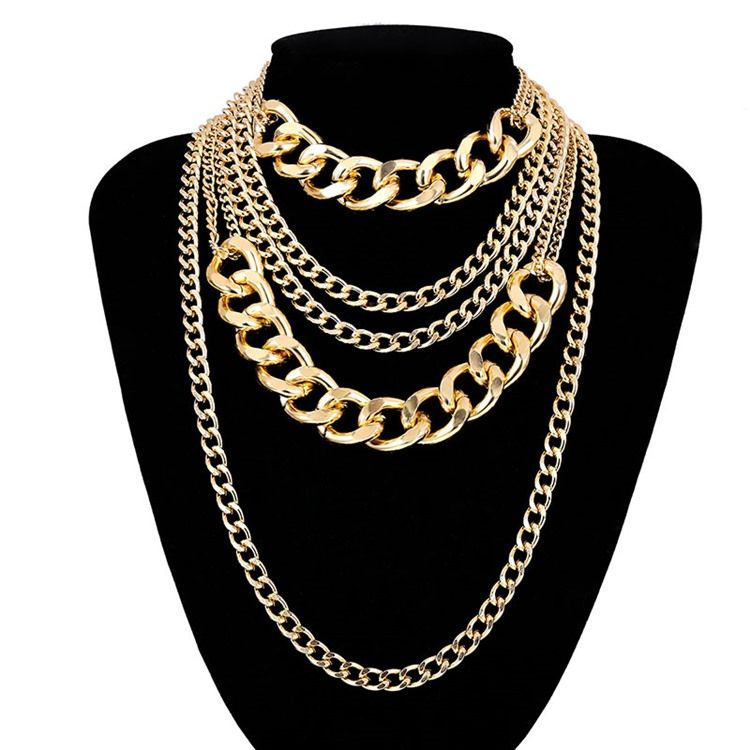 Hip Hop Gyllene Halsband