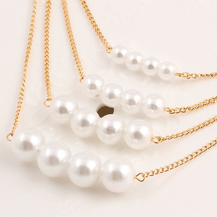 Hot Multilayer Pearl Pendant Charm Necklace