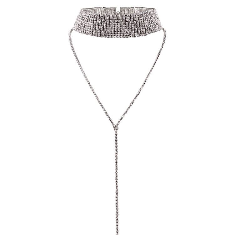 Mousserande Full Rhinestone Choker Halsband