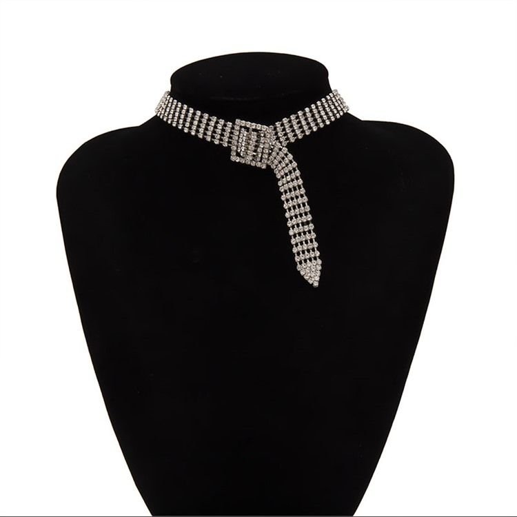 Rhinestone Anniversary Choker Necklace