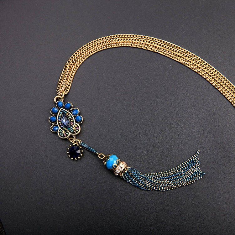 Tofsar Pärlor Hängande Halsband