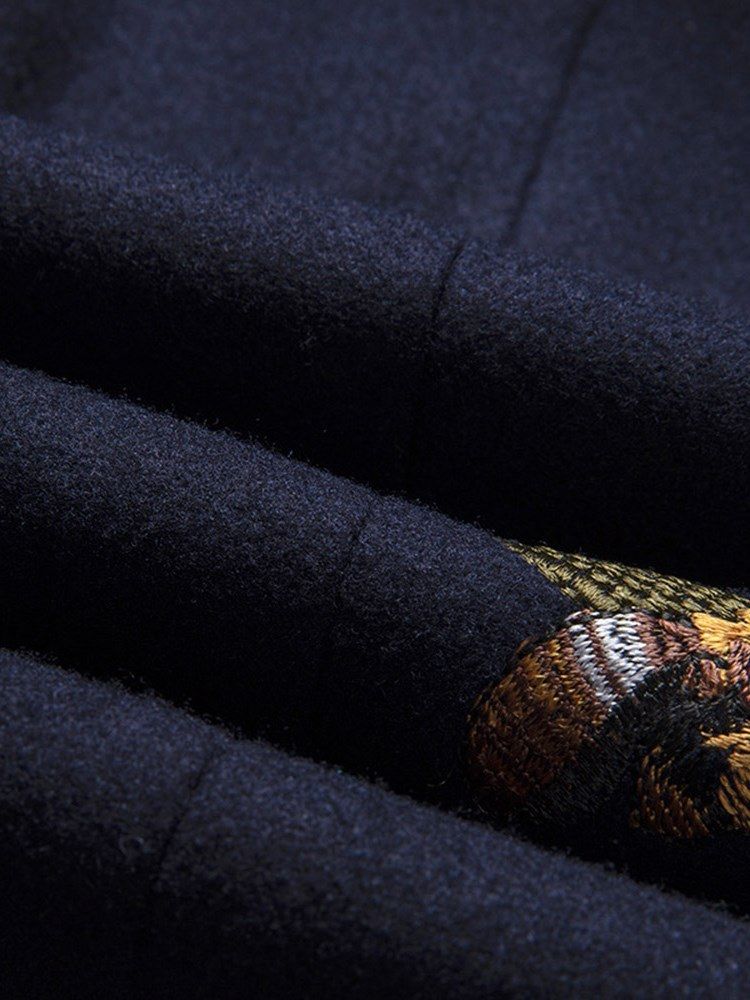 Animal Embroidery One Button Lapel Mens Casual Ball Blazer