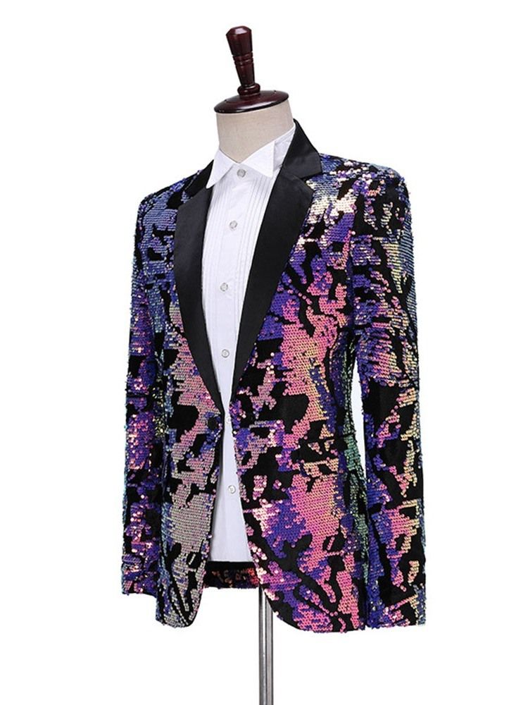 Block Paljetter Fashion Stage Costumes Men's Blazers