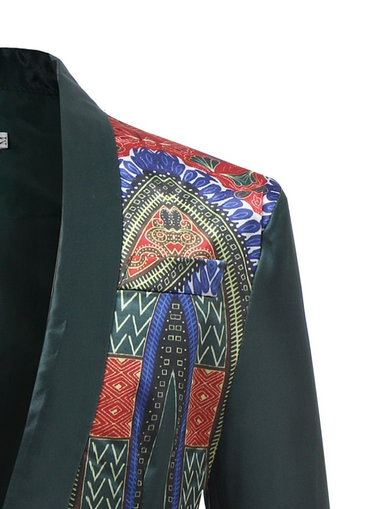 Dashiki Print One Button Mens Blazer