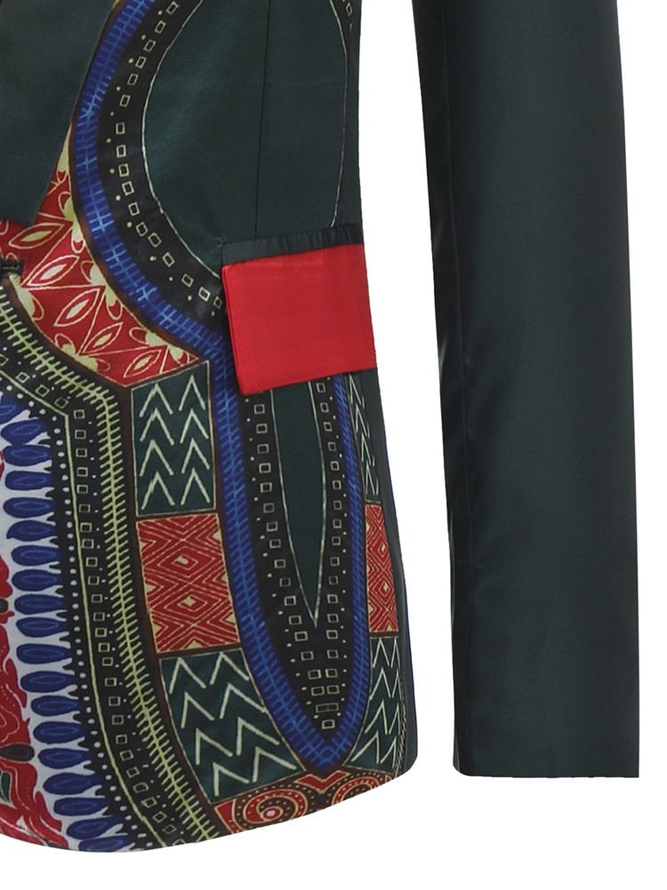 Dashiki Print One Button Mens Blazer