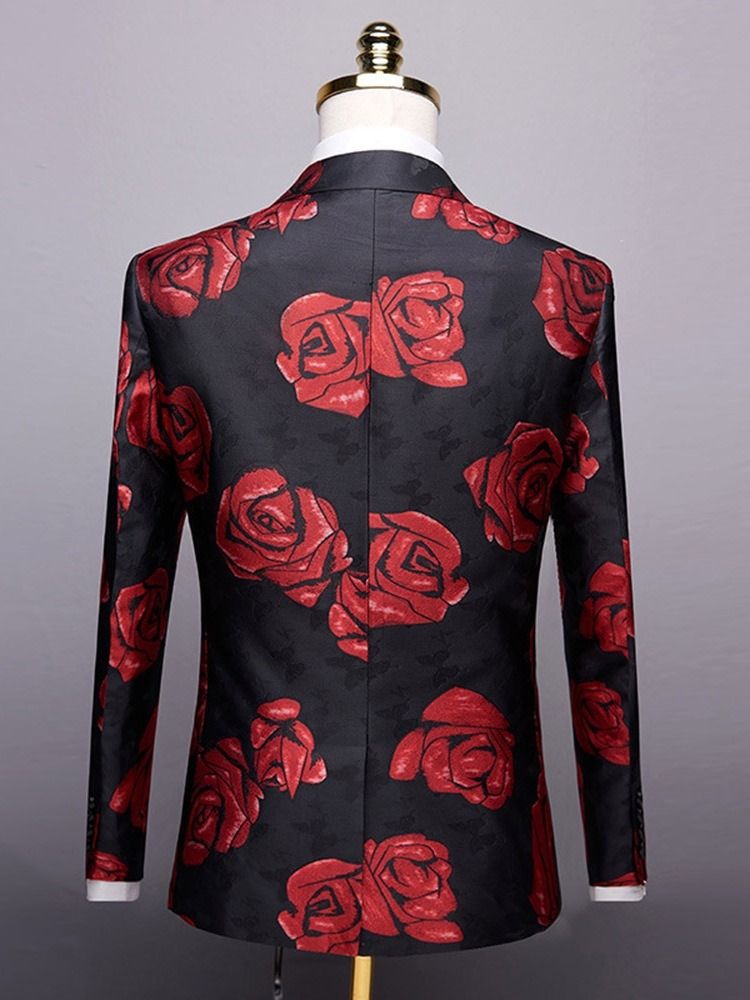 Floral Slim Print Herr Fritids Blazer