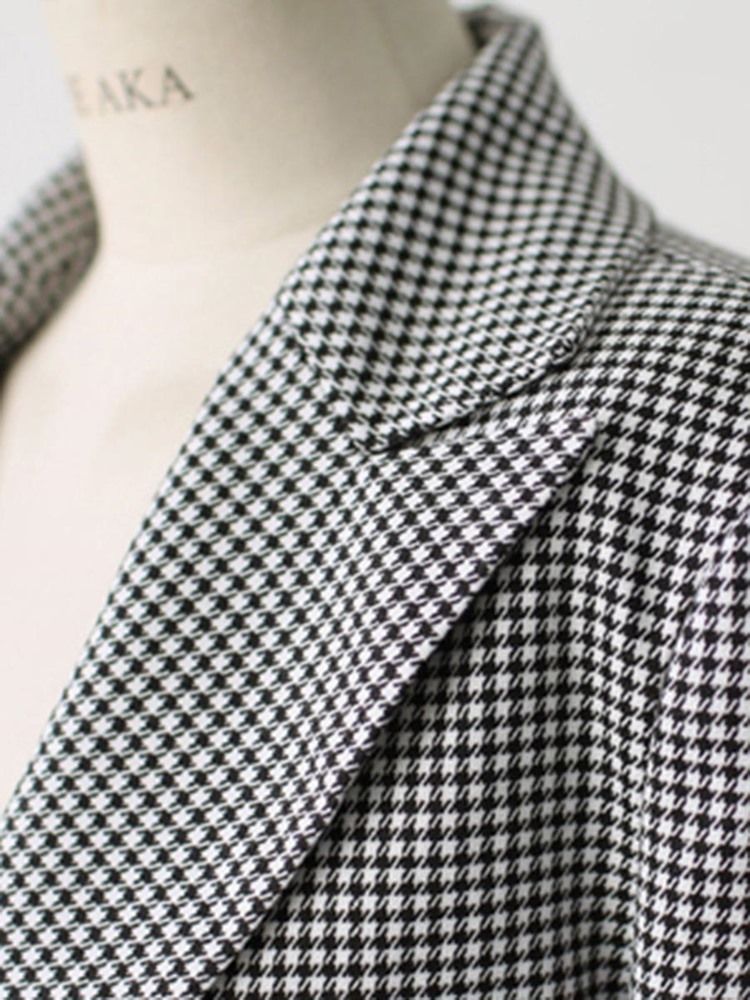 Houndstooth Blazer Dam Slim Houndstooth Blazer För Kvinnor