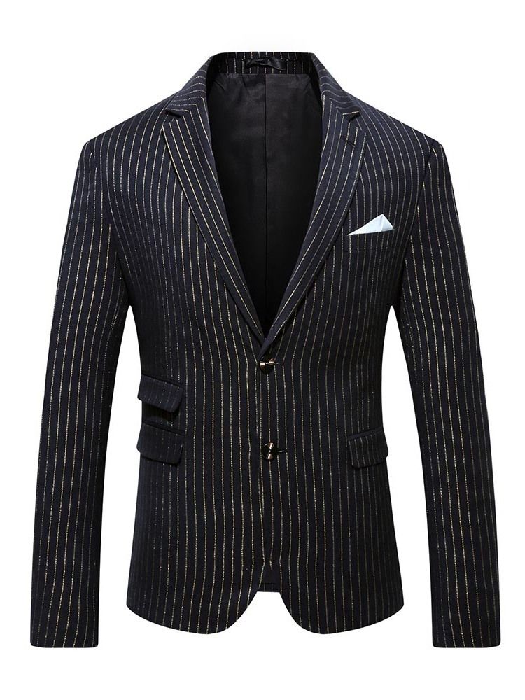 Knapp Casual Notched Lapel Men's Blazers För Fritid