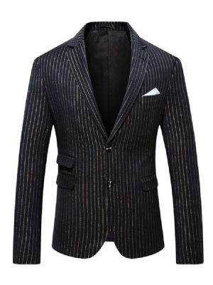 Knapp Casual Notched Lapel Men's Blazers För Fritid