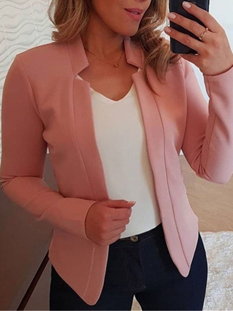 Långärmad Kappad Omslag Wrapped Standard Fall Casual Women's Blazer