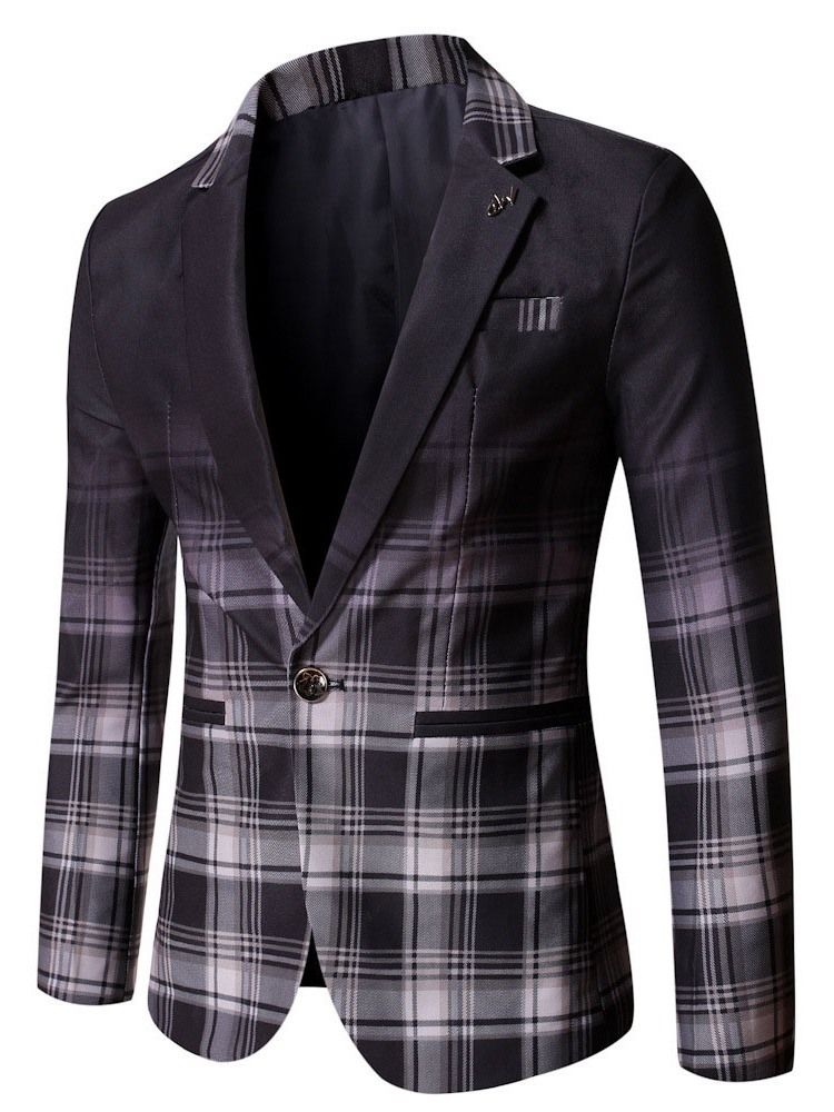 Notched Lapel Casual Gradient Men's Leisure Blazer