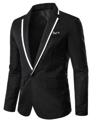 Notched Lapel One Button Men's Leisure Blazer