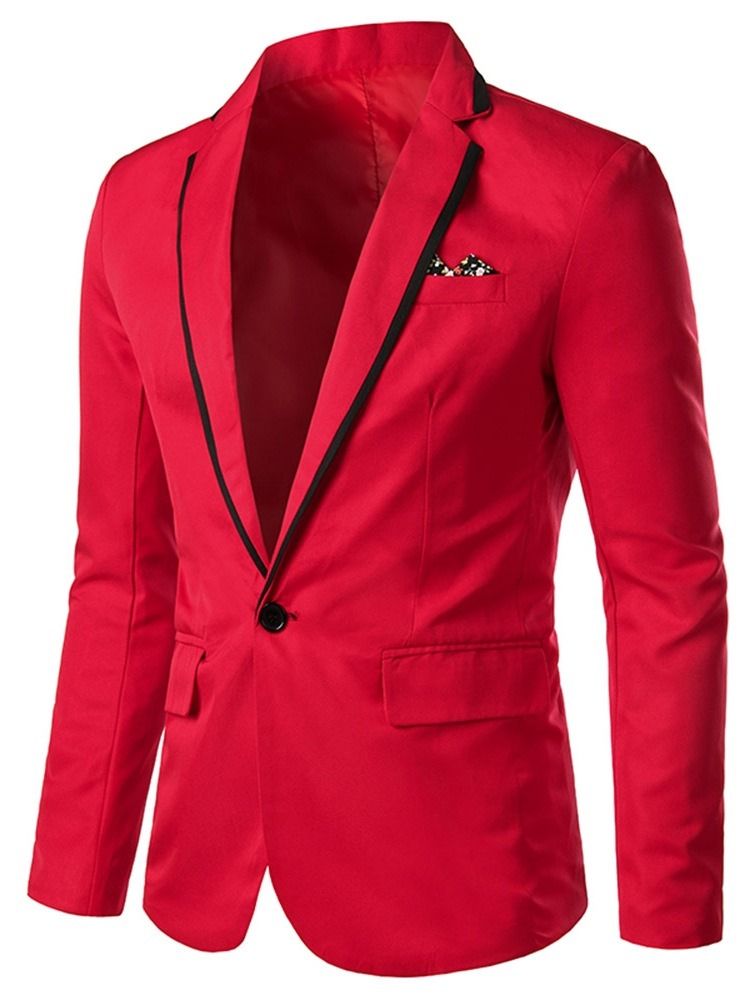 Notched Lapel One Button Men's Leisure Blazer