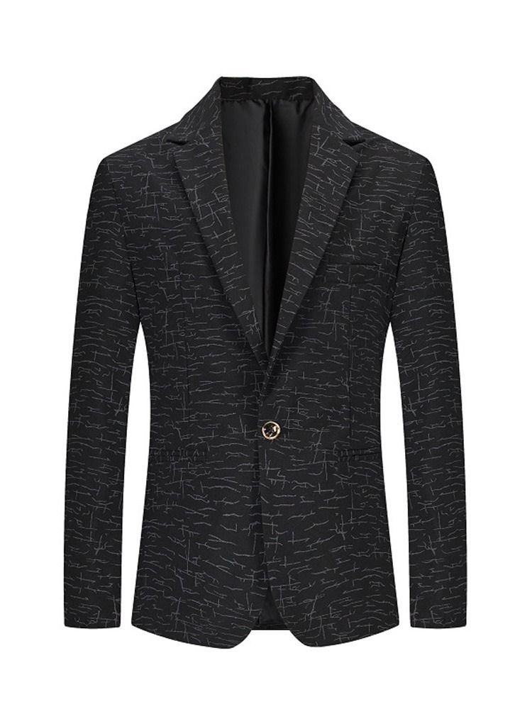 Notched Lapel Print Herr Casual Fritids Blazer