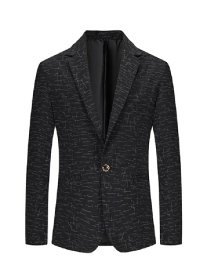 Notched Lapel Print Herr Casual Fritids Blazer