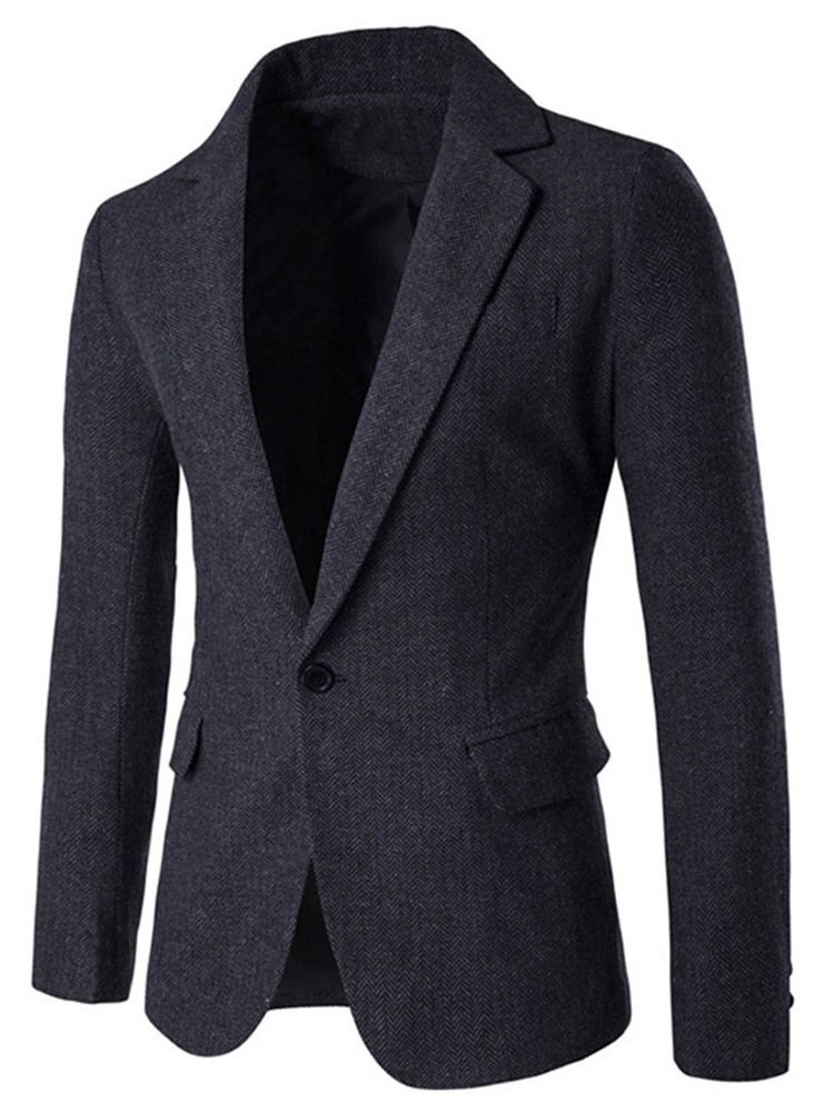 Notched Lapel Slim Slim Blazer För Män