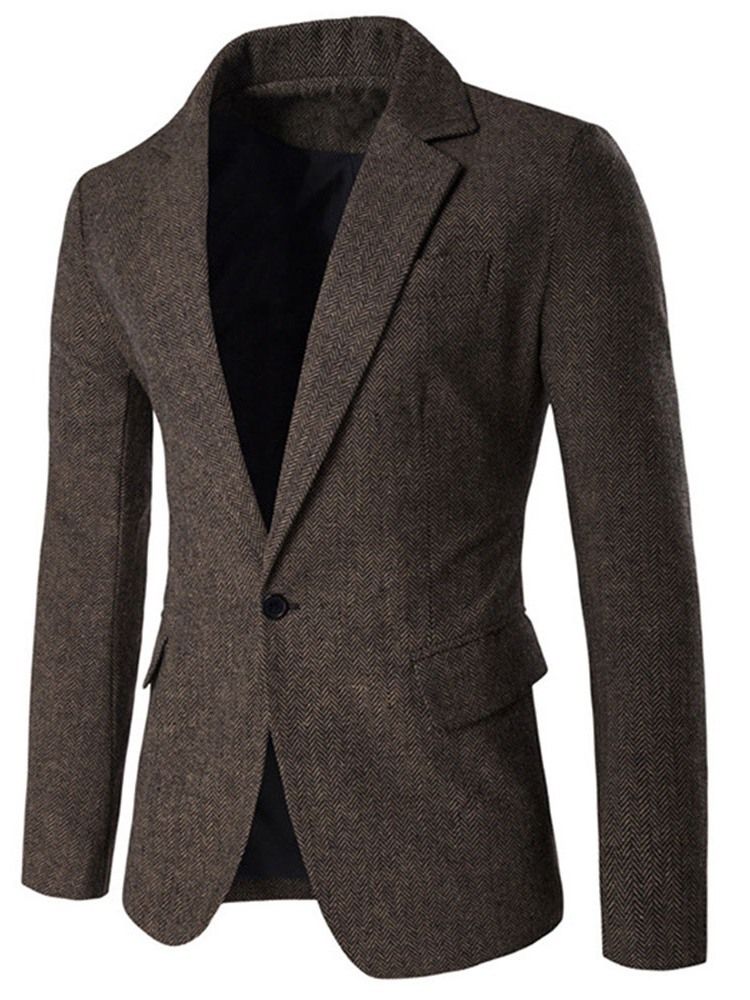 Notched Lapel Slim Slim Blazer För Män