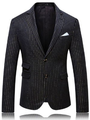 Notched Lapel Slim Color Block Herrjackor För Fritid