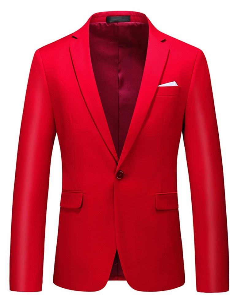 Notched Lapel Slim One Blazer För Män