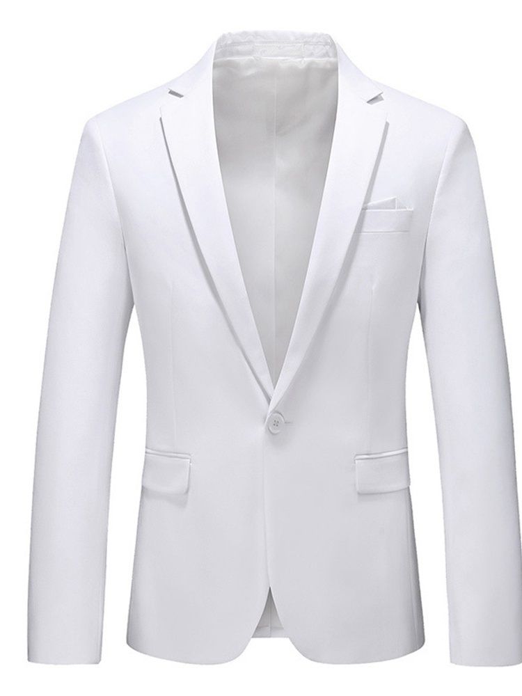 Notched Lapel Slim One Blazer För Män