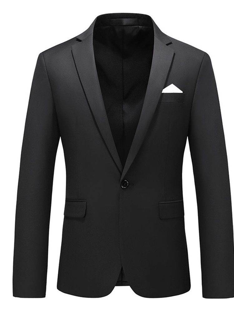 Notched Lapel Slim One Blazer För Män