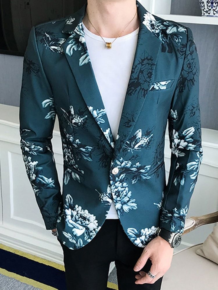 Print Casual Slim Men's Blazers