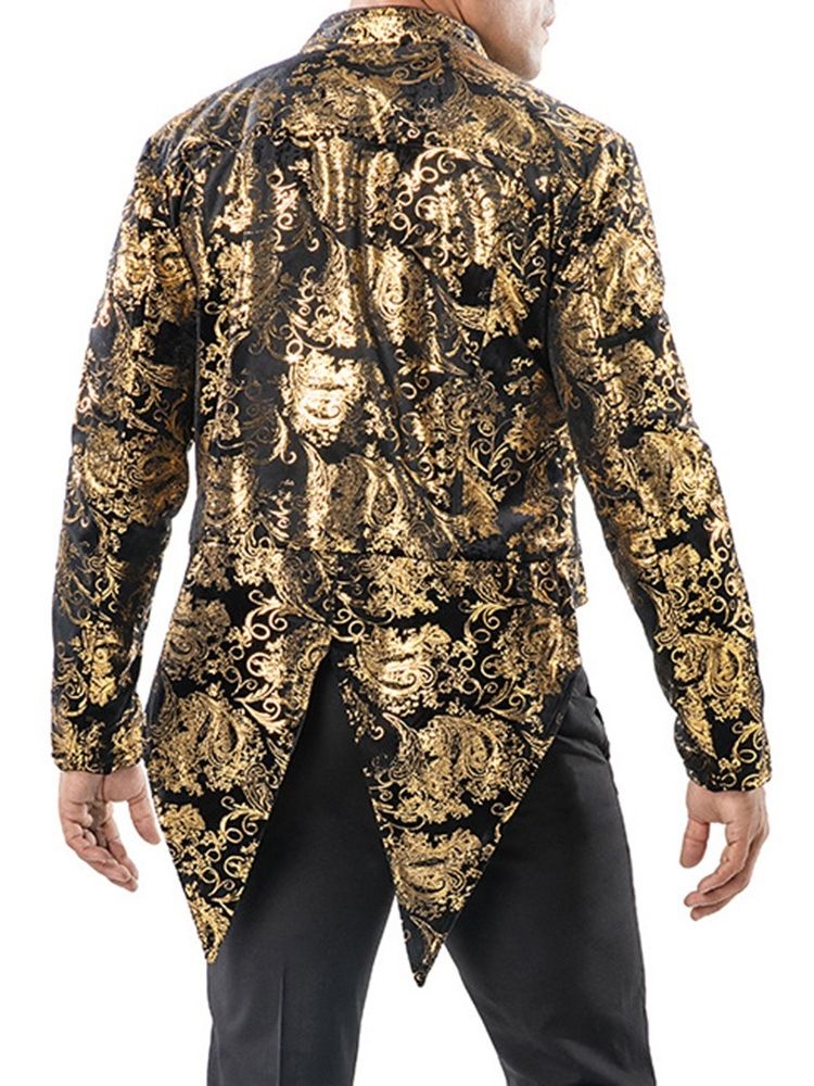 Printed Double Breasted Swallowtail Mens Blazer Costume