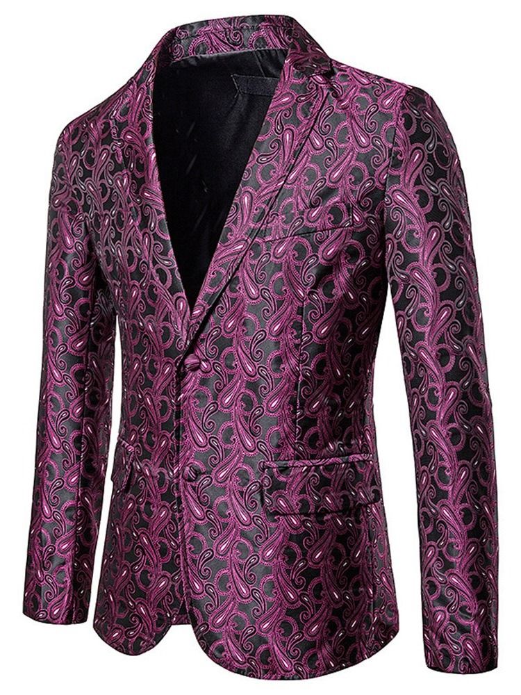 Single-breasted Print Casual Men's Leisure Blazer