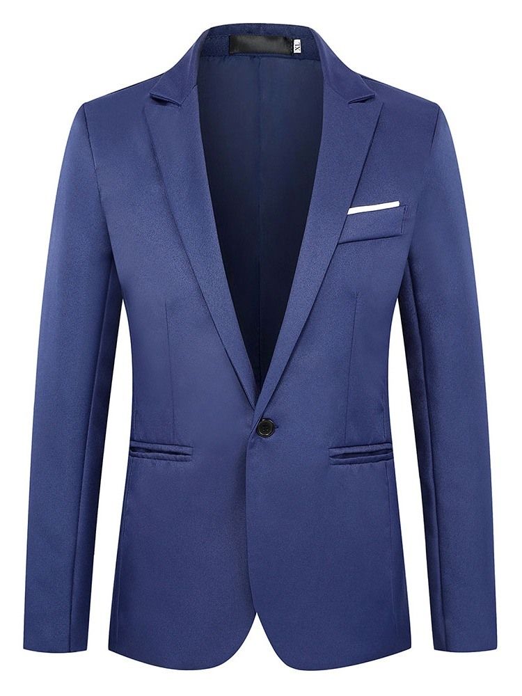 Slim Notched Lapel One Button Men's Blazer