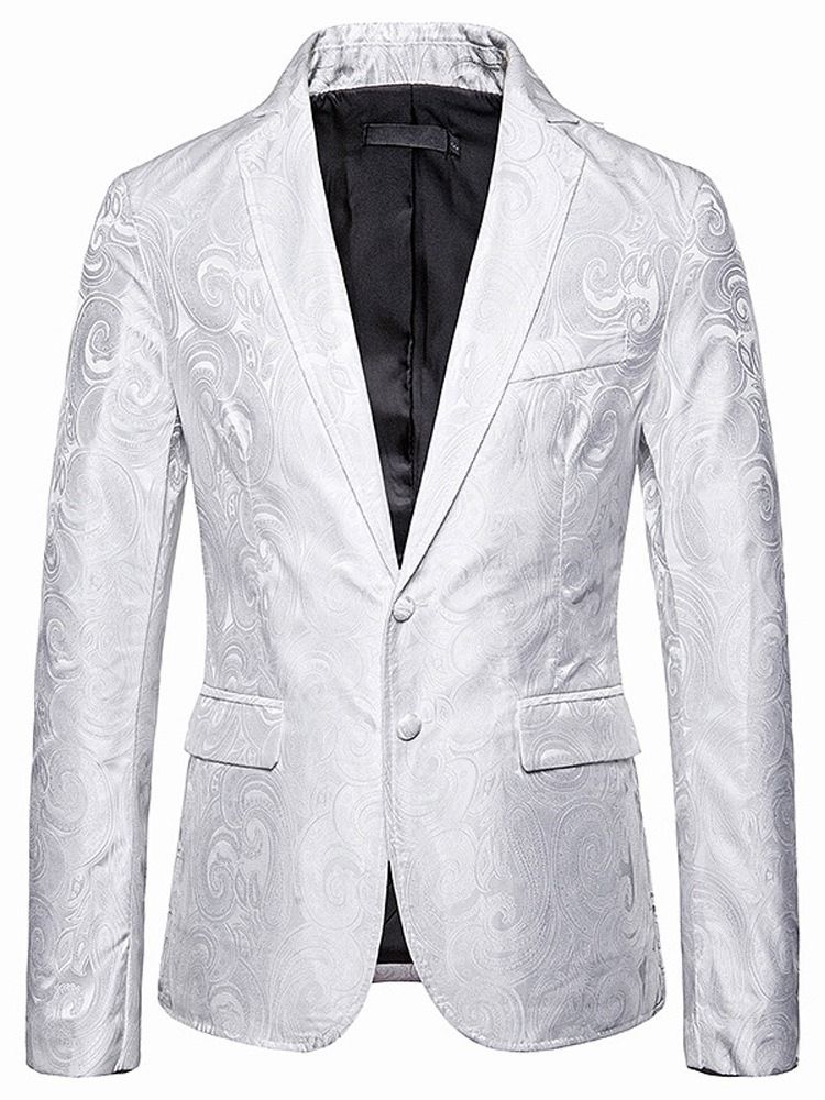 Slim Notched Lapel Patchwork Men's Blazer För Fritid