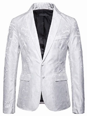 Slim Notched Lapel Patchwork Men's Blazer För Fritid