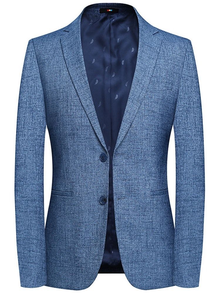 Slim Patchwork Enbröst Herr Blazer