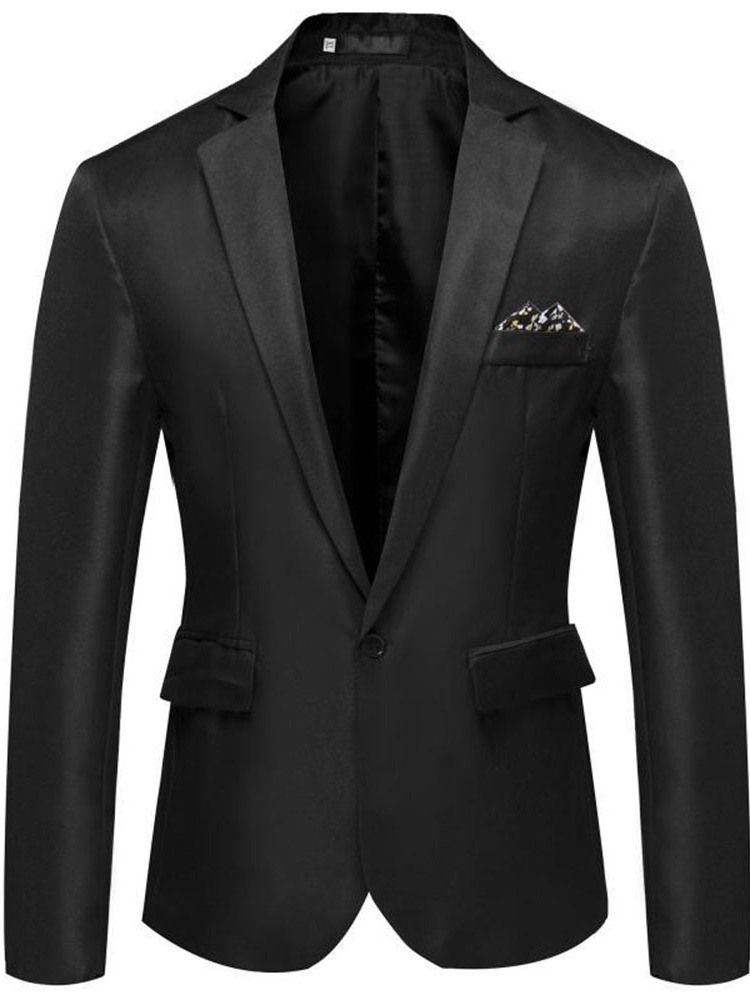 Slim Plain Notched Lapel Blazer För Män