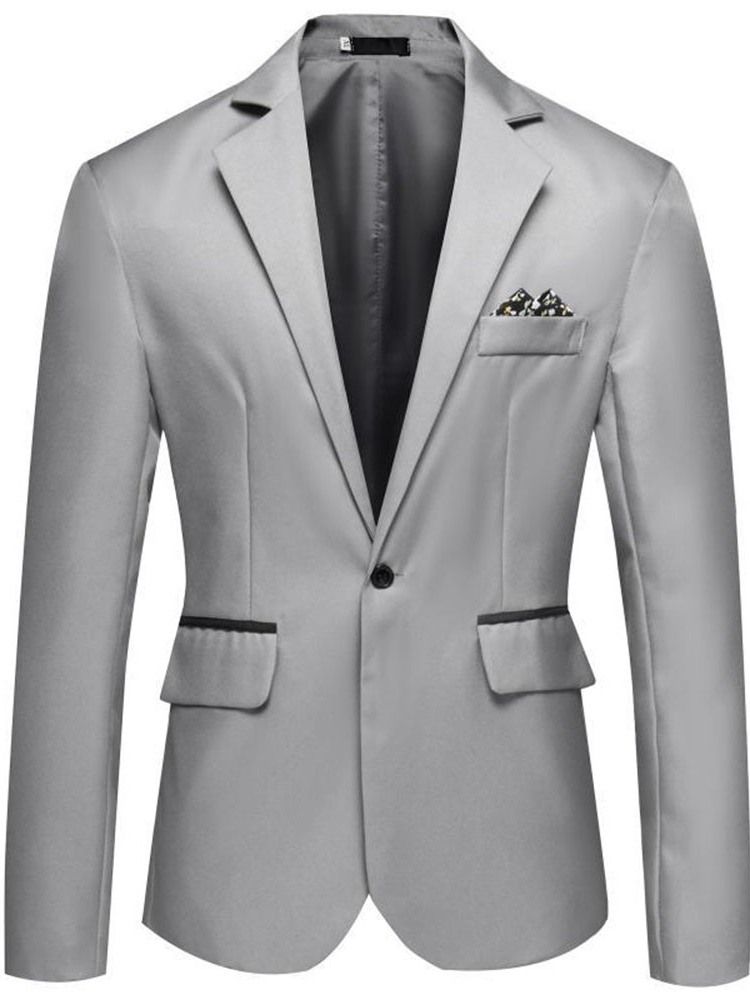 Slim Plain Notched Lapel Blazer För Män