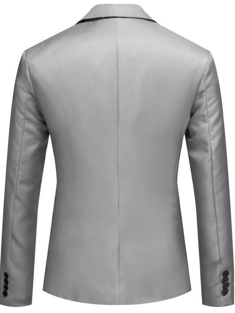 Slim Plain Notched Lapel Blazer För Män