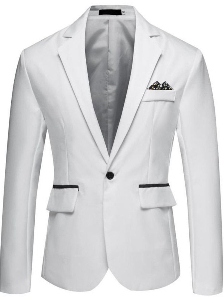 Slim Plain Notched Lapel Blazer För Män