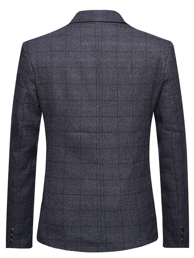 Slim Single-breasted Notched Lapel Blazer För Män