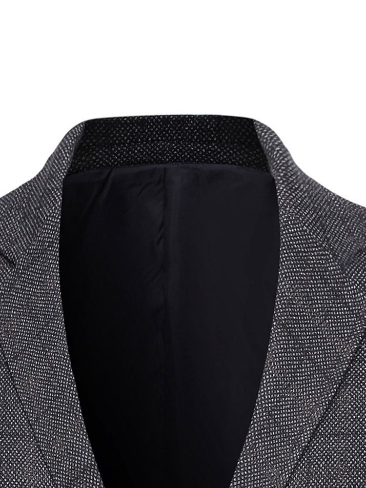 Slim Single-breasted Notched Lapel Blazer För Män