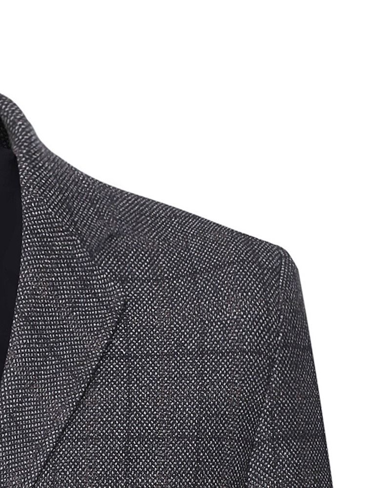 Slim Single-breasted Notched Lapel Blazer För Män