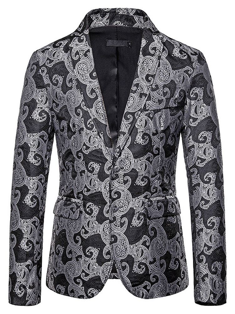 Slim Single-breasted Patchwork Men's Blazer