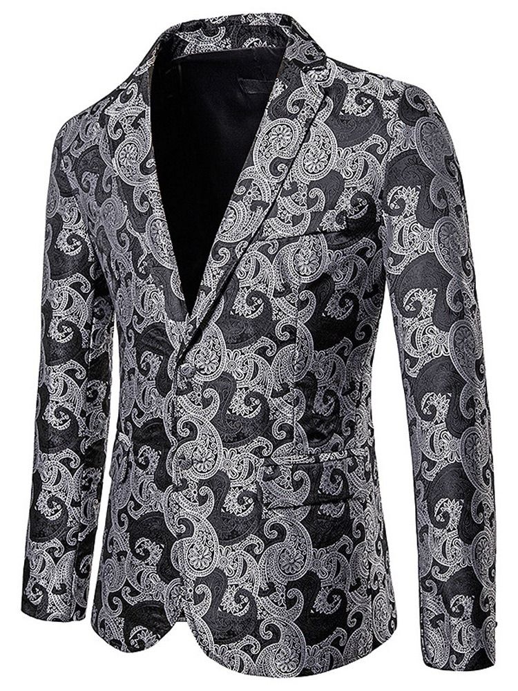 Slim Single-breasted Patchwork Men's Blazer