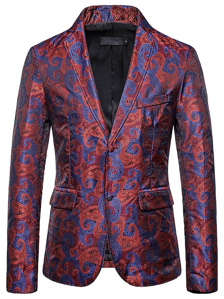 Slim Single-breasted Patchwork Men's Blazer