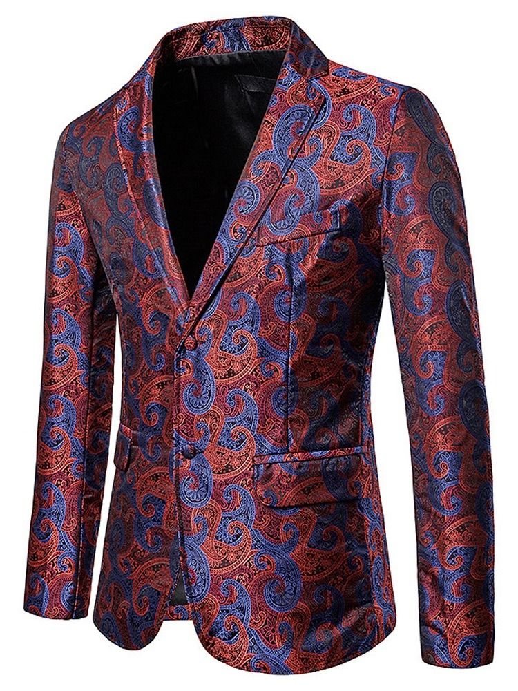 Slim Single-breasted Patchwork Men's Blazer