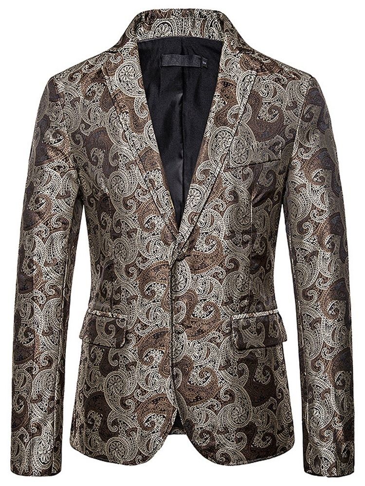 Slim Single-breasted Patchwork Men's Blazer