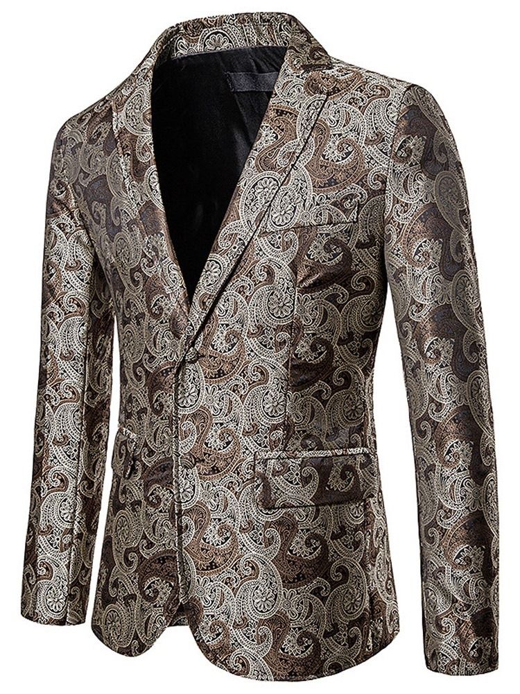 Slim Single-breasted Patchwork Men's Blazer