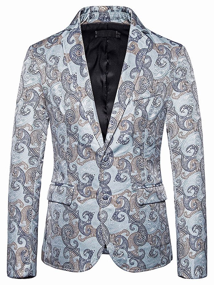 Slim Single-breasted Patchwork Men's Blazer