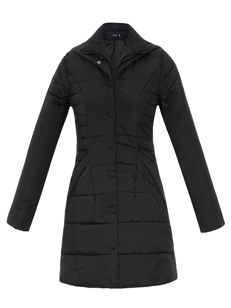 Plain Slim Single-breasted Coat För Kvinnor