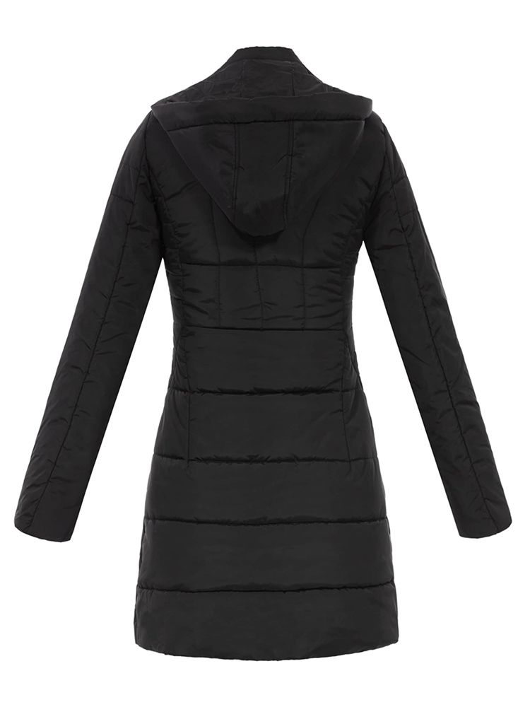 Plain Slim Single-breasted Coat För Kvinnor